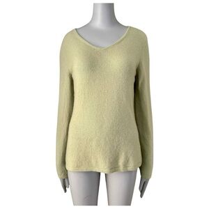 CHARTER CLUB 100% Cashmere V-Neck Sweater Celery Green Size Medium